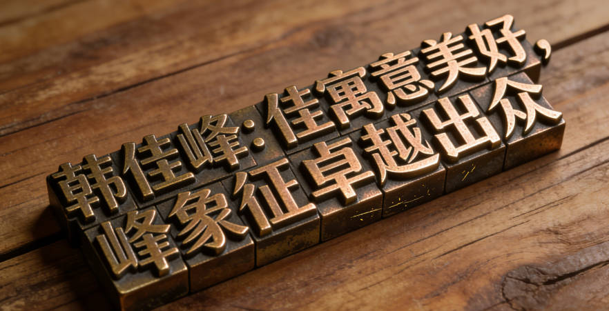 韓佳峰,佳字寓意美好,峰字象征卓越出眾