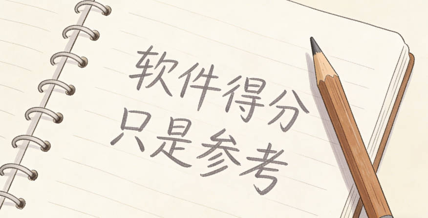 軟件得分只是參考，不能作為唯一標(biāo)準(zhǔn)