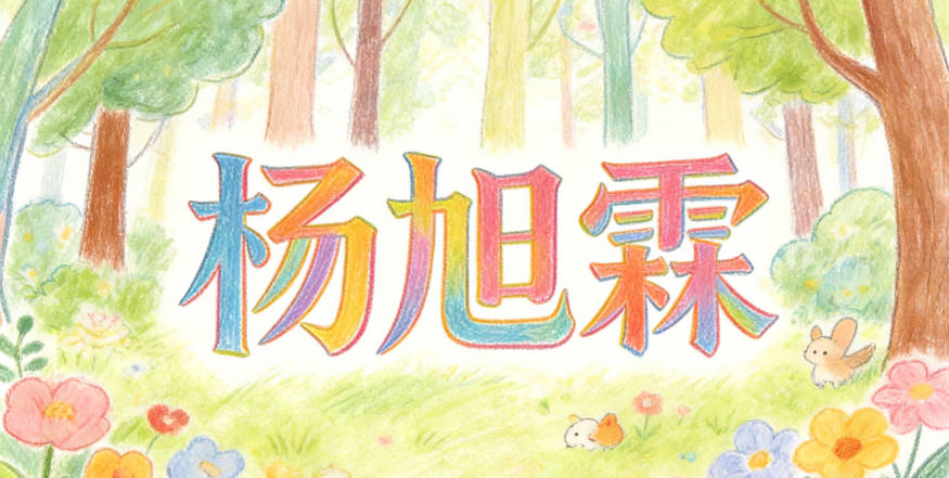 楊旭霖，旭代表朝陽，霖代表恩澤